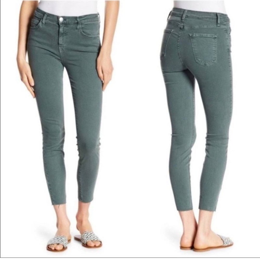 Current / Elliot Green Skinny Raw Hem Jeans Size 27 Colorful Preppy Classic